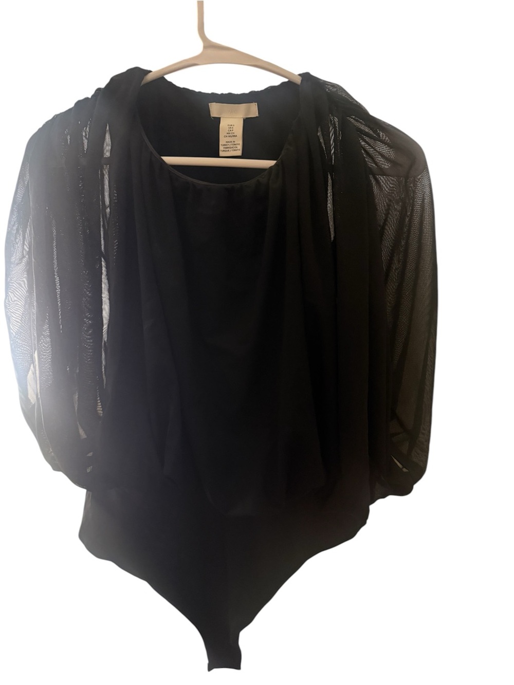 H&M Black Sheer Sleeve Bodysuit
